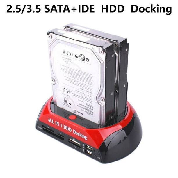 Ide Sata Dual In 1 Hdd Dock Docking Station Unidad de disco duro Hdd 2.5 3.5 Lector 2.0 Us C brillar Hogar | Walmart en línea