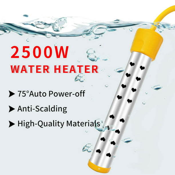 Calentador de agua de inmersión, con cubierta de acero inoxidable 304,  control inteligente de temperatura y termómetro digital LCD, calentador de  cubo