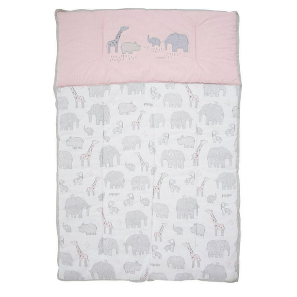 Juego de sábanas cuna jirafa 378 blanco/rosa