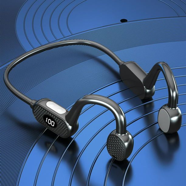 Auriculares de conducción ósea 【Versión 2022】Auriculares de oreja abierta  Bluetooth 5.2 con cancelación de ruido inalámbrica para deportes