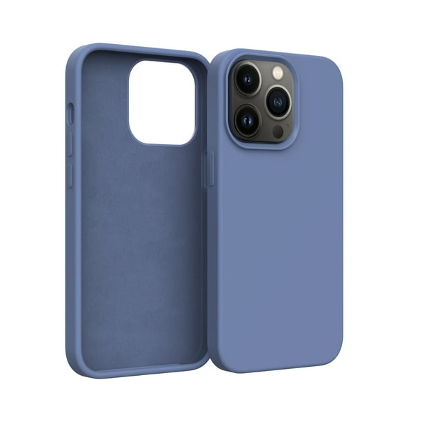 AloCase Funda compatible con iPhone 13, silicona azul claro con protector  de pantalla [probada en caídas de 6 pies], funda protectora delgada con