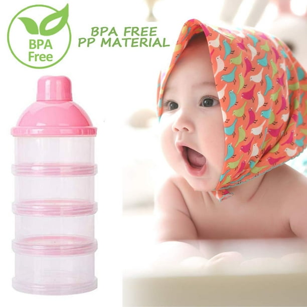  YOZUMD Recipiente de leche en polvo de fácil limpieza,  dispensador de leche en polvo para recién nacidos, color rosa : Bebés