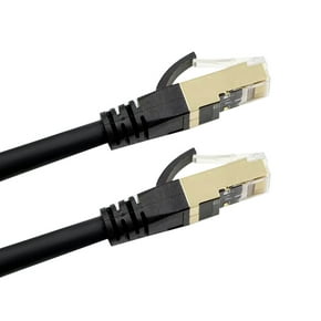 Cable de ethernet Cable Ethernet Cat8 Cable de red de alta velocidad 40Gbps 2000Mhz / Par trenzado blindado / Interfaz RJ45 chapado en oro Negro 10m Abanopi Cable de ethernet