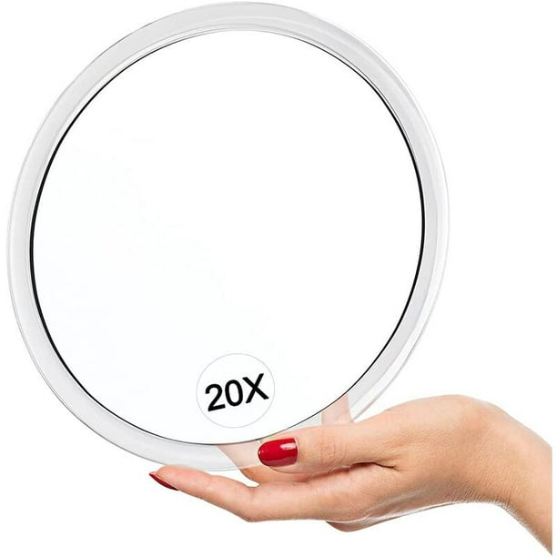 Espejo de viaje portátil con espejo de maquillaje con aumento 20X