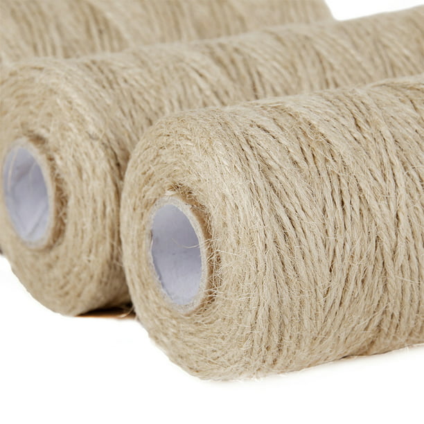 Cuerda de cuerda de yute de 0.079 in, 2 capas, cuerda de yute de fibra de  984.3 ft, cuerda de cáñamo para decoración marrón