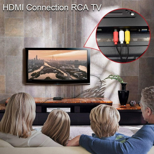 Convertidor Convierte Compuesto analógico a Adaptador 1080p Compatible con  PAL NTSC para TV Monitor Proyector DVD Soledad convertidor av a hdmi