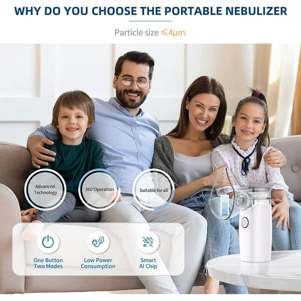 JM Nebulizador portátil: nebulizador para adultos y niños, nebulizador de  malla para problemas respiratorios, nebulizador portátil para viajes, uso  diario en casa OWAYY JM