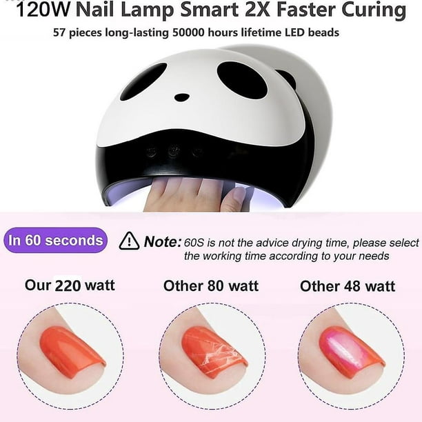 Lámpara LED UV para esmalte de gel 220 W, esmalte de uñas rápido, secadora  profesional, luz de curado de uñas, 57 cuentas de lámpara con sensor