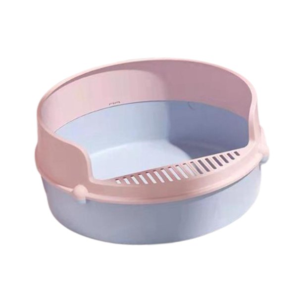 Caja de arena para gatos Elevación Semicerrada Fácil de limpiar Inodoro  para gatos de lados altos Rosado Yuyangstore Bandeja de arena para gatos