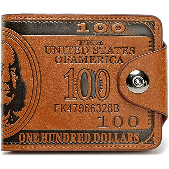 novedad para hombre billetera de 100 dólares estadounidenses billetera segura con hebilla magnética jm