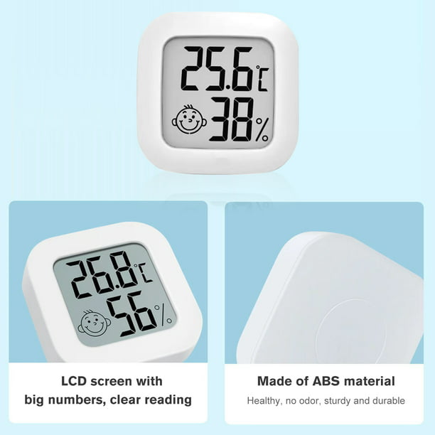 Goabroa Mini termómetro higrómetro digital medidor de humedad para  interiores con sensor de temperatura Fahrenheit (℉)