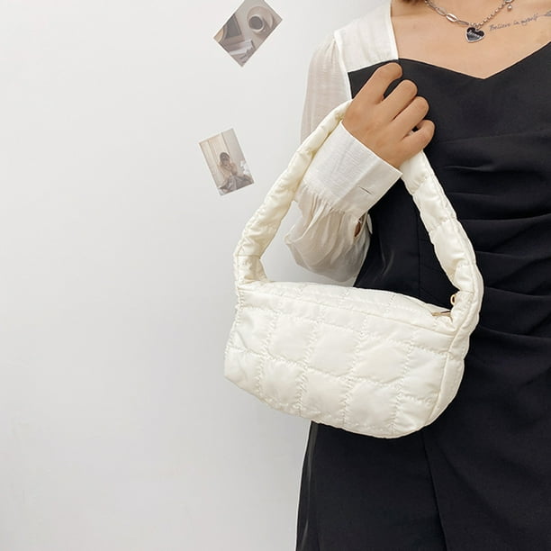 Bolsos de piel para mujer con asa superior acolchada, bolsos de