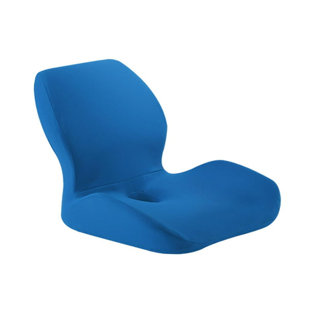 ETULLE Cojín redondo para silla desmontable, cojín redondo de  espuma viscoelástica, cojín de asiento de cuero antideslizante, adecuado  para sala de estar, comedor, oficina, con cremallera, (color azul, tamaño:  13.8 x