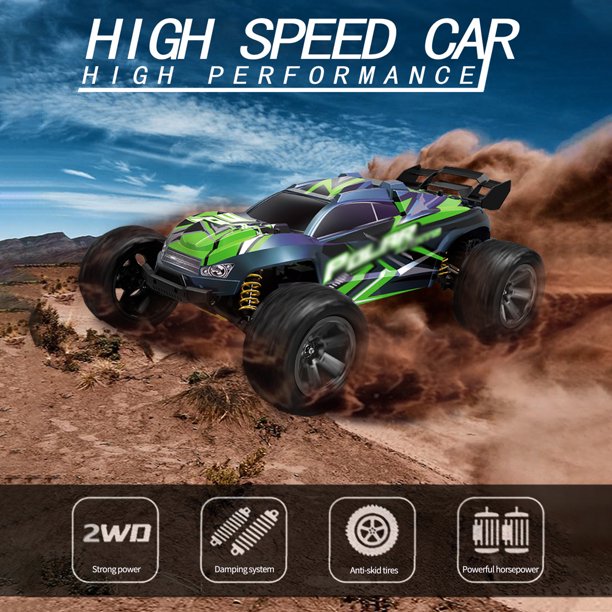 Camión todoterreno, coche RC de alta velocidad, coche de carreras, 4WD RTR,  juguete para niños Abanopi Verde/1 batería