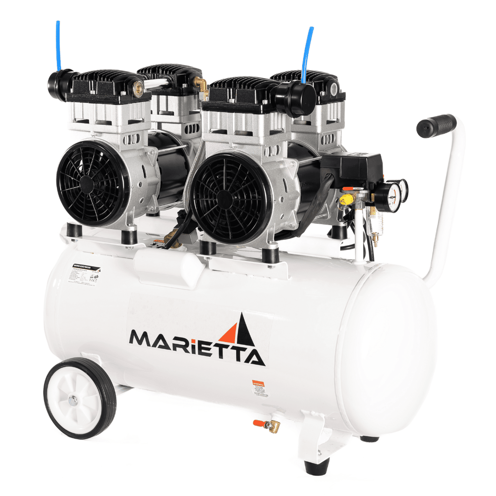 MARIETTA 3HP 65L Compresor de Aire 3HP Libre de Aceite con Tanque de 65 Litros. Robusto y