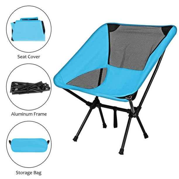 Silla Plegable de Camping Tela Oxford 600D con Posavasos - Azul, oferta LOi.