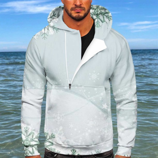 Sudadera Para Hombre Sudaderas Con Capucha de Moda Sudadera Con Cremallera  Casual Estampado de Navidad Deportes Fitness Pullover Media Cremallera  Odeerbi ODB179909