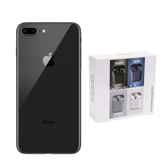 smartphone iphone 8 plus reacondicionado 64gb negro  audífonos genéricos apple iphone mg8f3ll  a