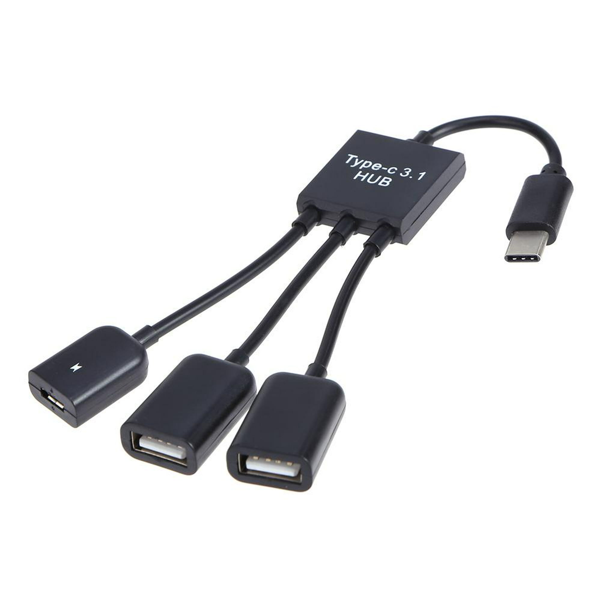 Adaptador Micro Usb Hembra A Micro Usb Tipo C 3.1 Macho Negro con