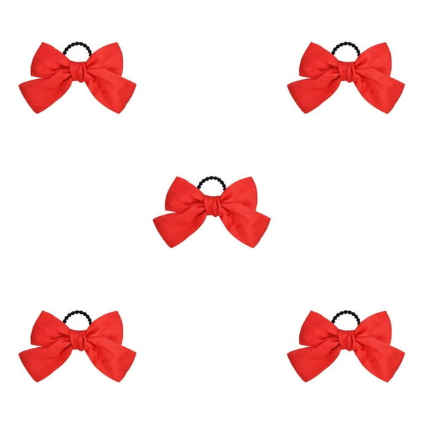  Clip de lazo rojo grande con colas : Belleza y Cuidado Personal