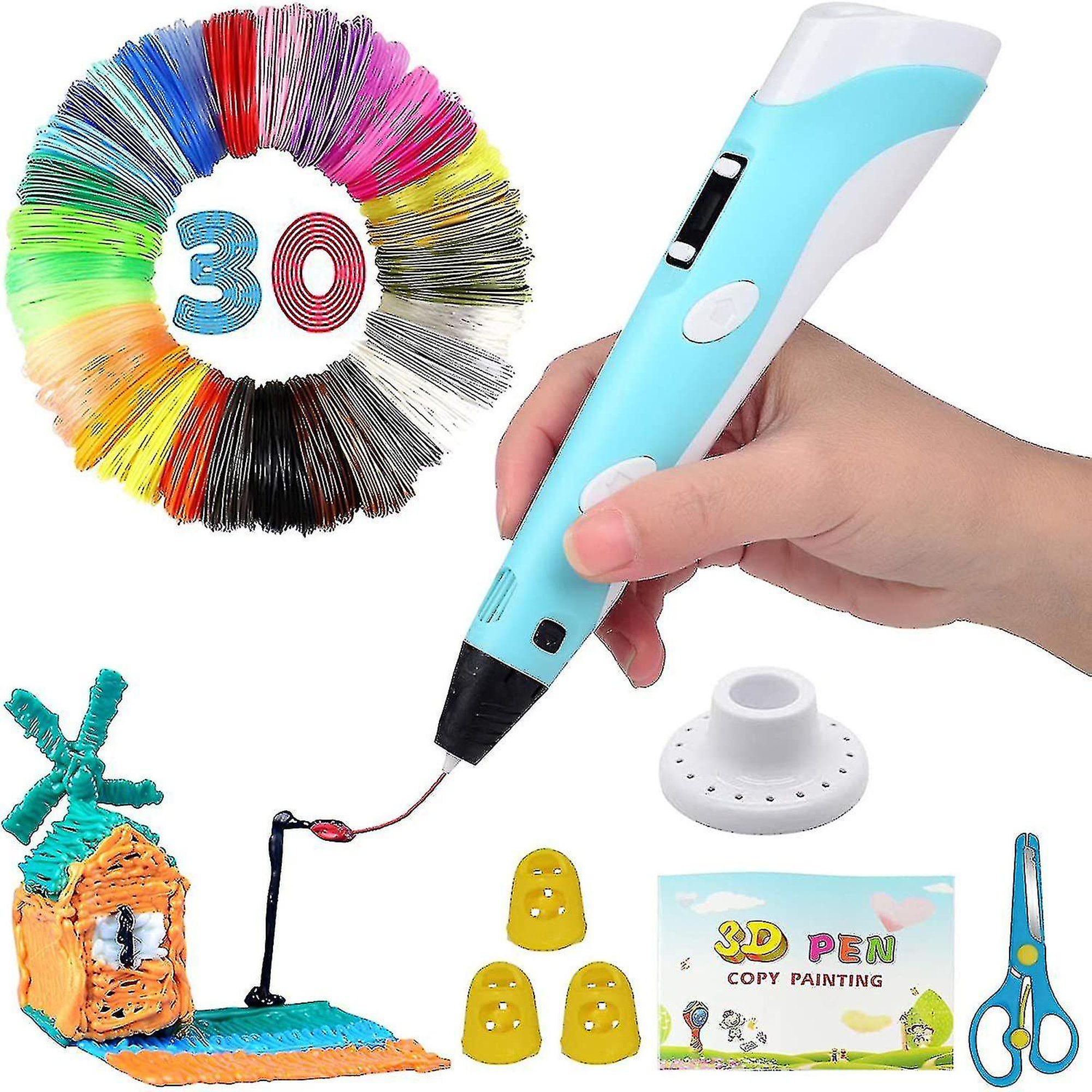 1 juego de bolígrafo de impresión 3D para juguetes de pintura para niños y  adultos, impresión a baja temperatura, incluye bolígrafo 3D, 3 colores  aleatorios, 6 metros de filamento PLA, cable USB