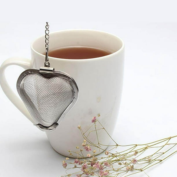 uds colador de té en forma de corazón Bola de té colador de té de malla  difusor de té reutilizable de acero inoxidable para infusión de té y  especias