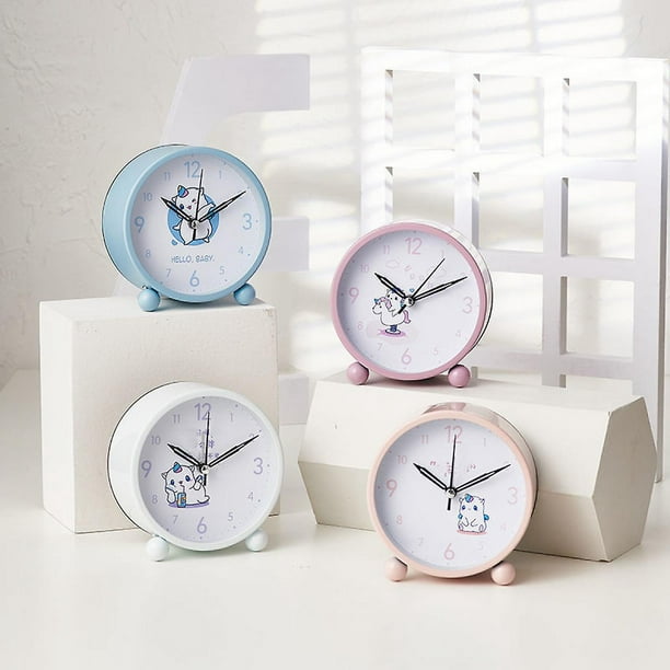 Reloj despertador luminoso de Metal de 4 pulgadas, reloj despertador de  unicornio, reloj despertador para niños y adultos, reloj despertador