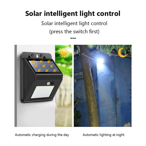 Luces LED solares para exteriores luz con Sensor de movimiento focos  Tmvgtek alimentados por energía Solar 1 14 piezas lámpara de pared  impermeable para decoración de jardín