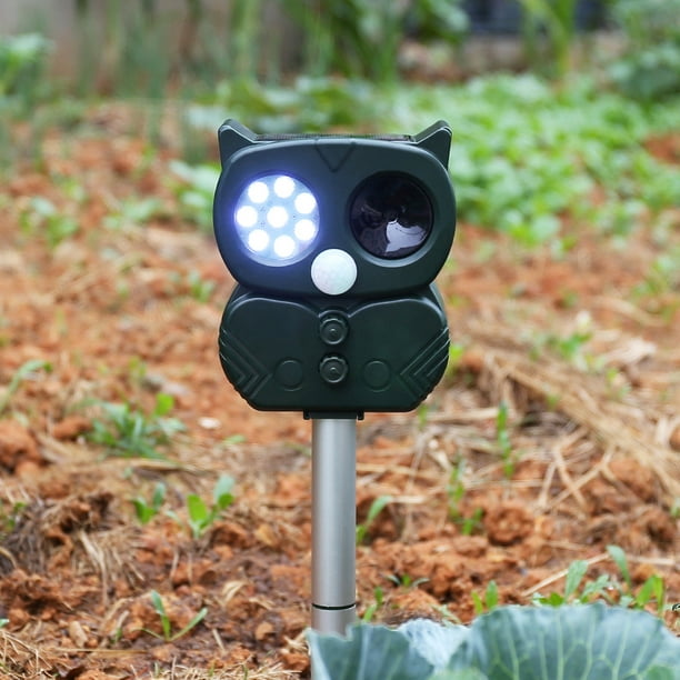 AUTSCA Ahuyentador Gatos Repelente ultrasónico para Animales,con LED,Carga  Solar,ristente al Agua,Uso en