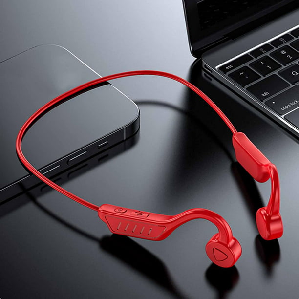 Auriculares de conducción ósea con micrófono de oreja abierta con micrófono  con cancelación de ruido, auriculares inalámbricos Bluetooth para oficina