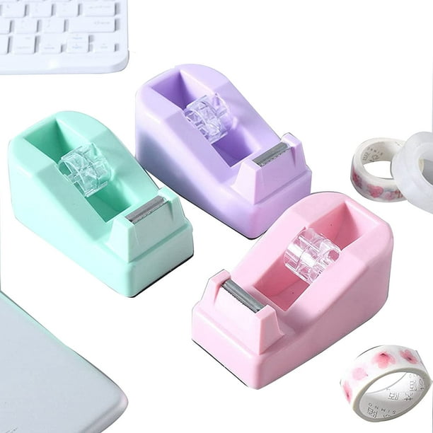 Dispensador de cinta adhesiva de escritorio con base antideslizante, para  embalaje de oficina, restaurante, floristería, panadería, rosa ER