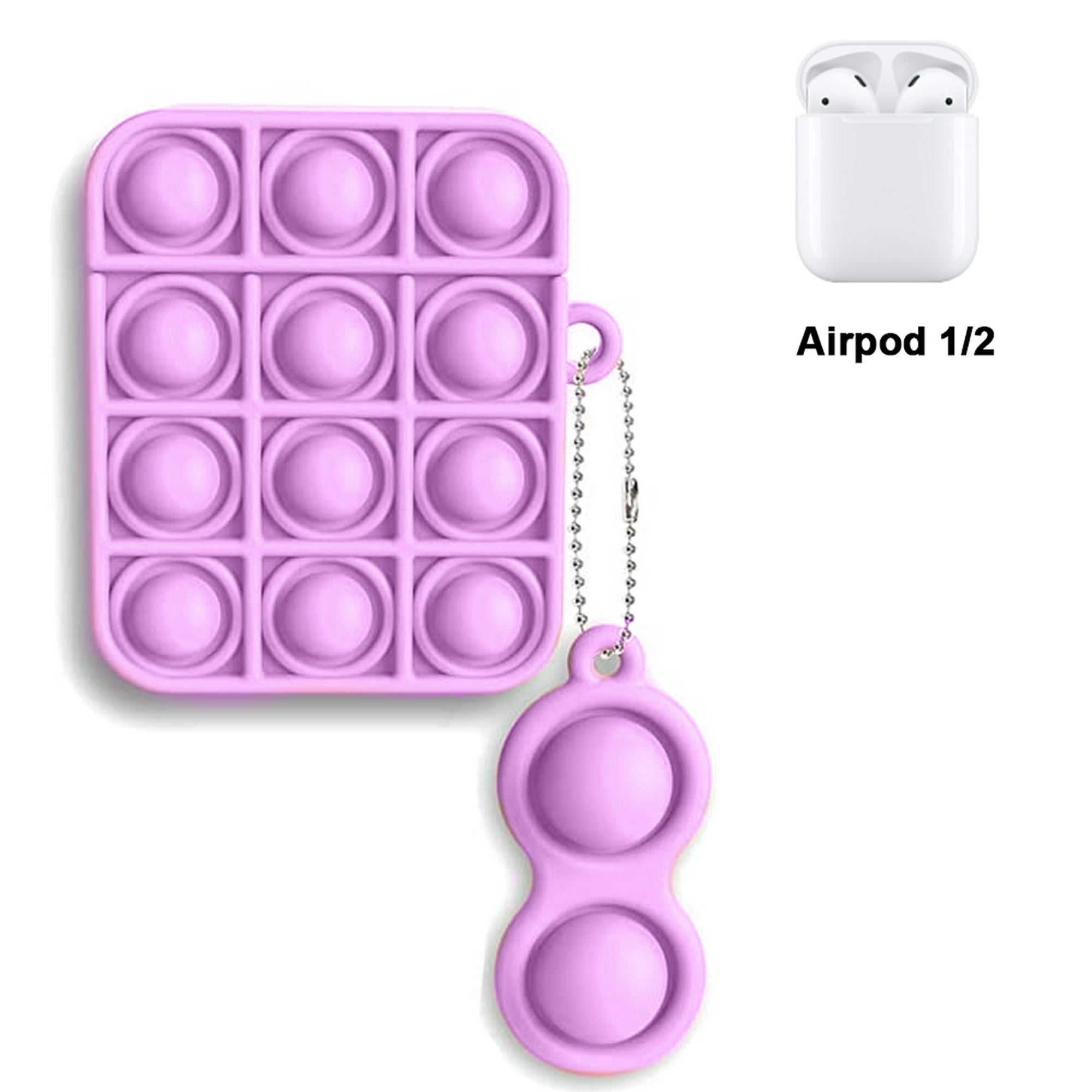 Estuche Relive Stress Pop Cute AirPods para AirPods 1/2 y Pro, Mini funda  de silicona a prueba de golpes Pop Bubble con llavero Ormromra 222433-4