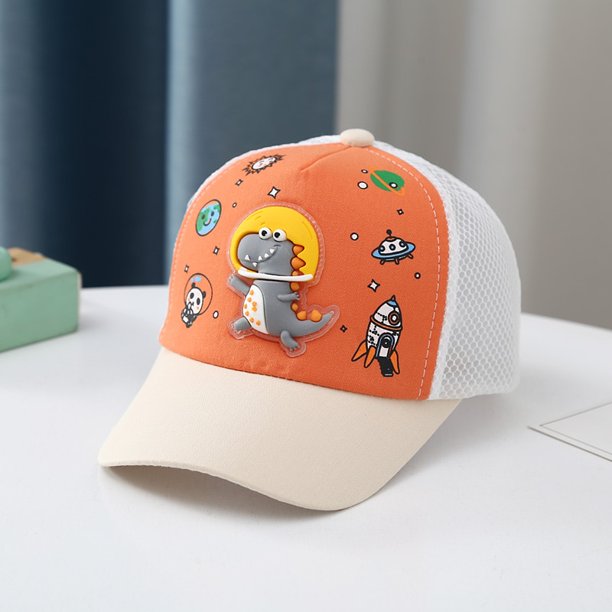 Bebé Niños Vacaciones Gorras para el sol Estéreo Diseño de dinosaurio  oscuro Sombreros de ala ancha Respiración Algodón Visera ajustable Ropa  cómoda