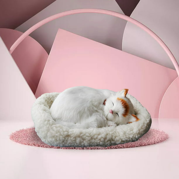Juguete de peluche realista para dormir que respira Gato peludo