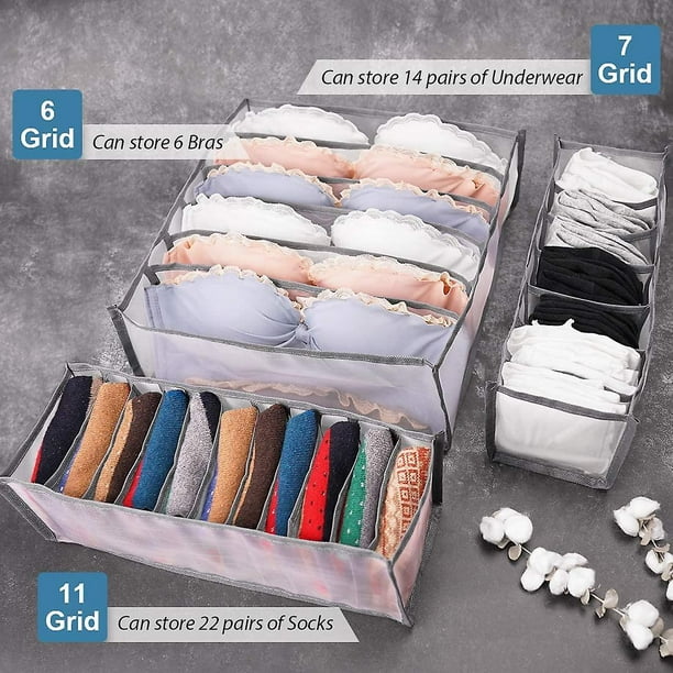 Cajón de almacenamiento plegable para ropa interior, organizador de  sujetadores, armario con compartimentos para sujetadores, calcetines