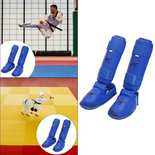 Espinilleras de artes marciales : protectores de piernas de boxeo en  taindia Thai ajustables y acolchados con empeine, protección para  entrenamiento de DYNWAVEMX Espinilleras MMA