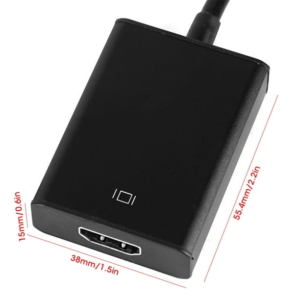 Adaptador HDMI a VGA, convertidor HDMI-VGA 1080P con conector de audio de  0.138 in y fuente de alimentación USB para portátil HDMI, PC, PS4