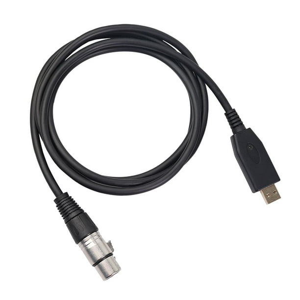 Disino Cable de micrófono USB, XLR hembra a USB, cable convertidor de  enlace de micrófono para micrófonos o grabación de karaoke, 6 pies (USB a  XLR)