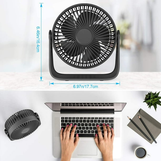 Ventilador USB, mini ventilador de escritorio con potente flujo de aire, mini  ventilador portátil de 3 velocidades para escritorio, mesa, hogar JFHHH  pequeña