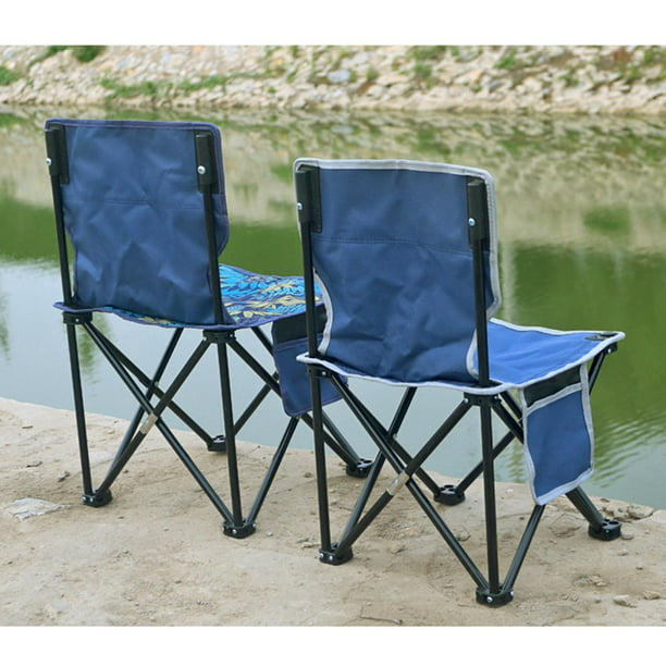 Sil plegable para acampar, asiento con respaldo y bolsa para soporte de  teléfono, asientos portátiles para muebles de Patio, jardín y pya DYNWAVEMX Asiento  plegable al aire libre