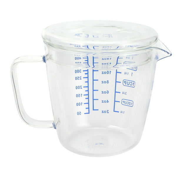 vaso medidor de cristal con tapa jarra medidora para cocina