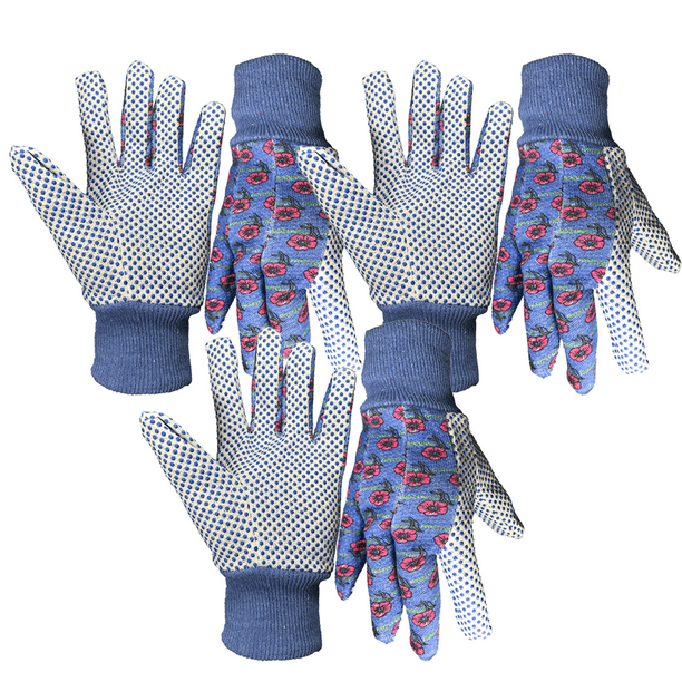 Guantes de jardín para mujer, 3 pares de guantes de jardín de punto con estampado  floral, guantes de trabajo para mujer MFZFUKR CPB-US-DYP741-3