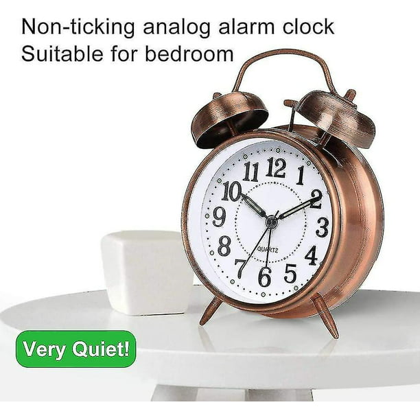 Reloj Despertador Vintage, Reloj Despertador De Cabecera Antiguo, Reloj  Doble Sin Tictac, 1 X Latón Antiguo ShuxiuWang 8390606609212