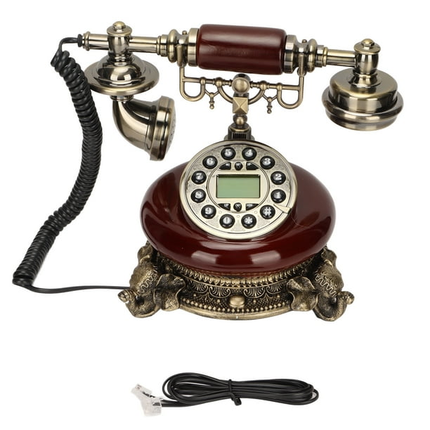  Teléfono fijo retro con cable, teléfono clásico