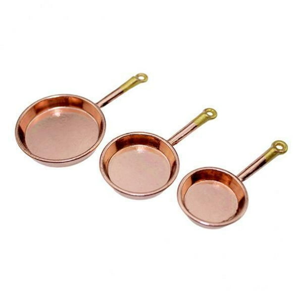 2x 3x utensilios de cocina modernos de aleación, para freír, para 1/12 o  1/6 muñecas de cocina, jueg Zulema cacerola de la casa de muñecas