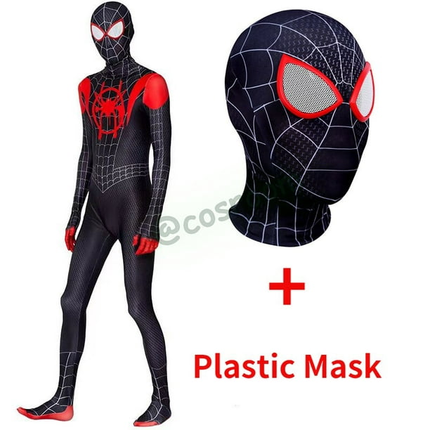 Disfraz de Spiderman de Miles Morales para niños, mono de Cosplay, máscara  de Spiderman, Miles Morales