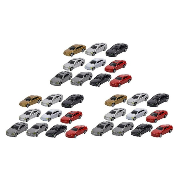 Maqueta de coches pintada de 30 piezas, diseño de construcción Mini 1:150,  escala, juguetes de