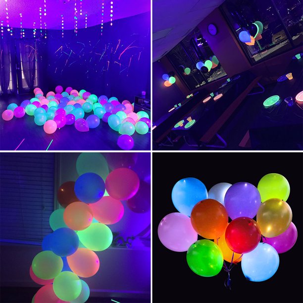  50 globos de neón de 12 pulgadas que brillan en la