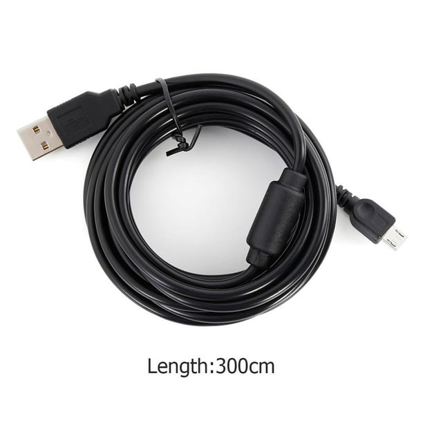 Cable cargador micro USB de 3 metros para controlador PS4 inalámbrico de  Sony de Likrtyny