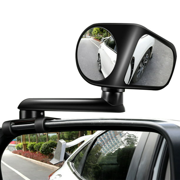  KEWAYO Paquete de 2 espejos de punto ciego automotriz,  pequeños, redondos, convexos, ajustables, rotación de 360°, espejo  retrovisor para todos los vehículos universales, diseño adhesivo :  Automotriz